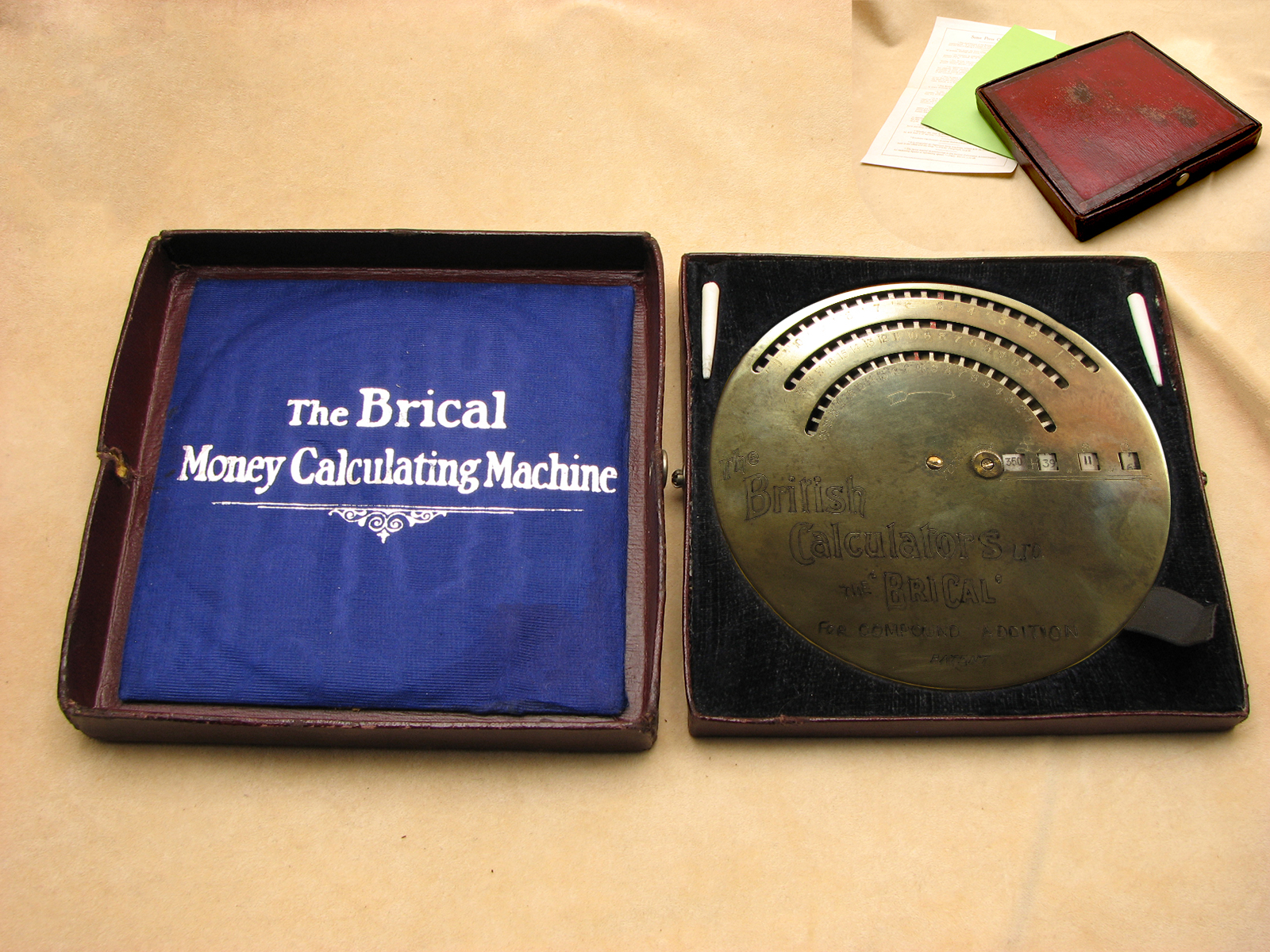 The British Calculator Brical money calculating machine, circa 1915